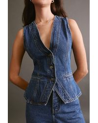 Nasty Gal - The Longline Denim Waistcoat - Lyst