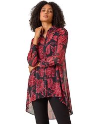 Roman - Floral Longline Button Detail Shirt - Lyst