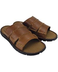 Dunlop - Summer Beach Leather Slip On Slippers - Lyst