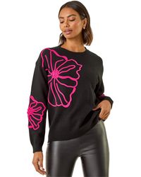 Roman - Cornelli Floral Knit Jumper - Lyst