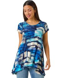 Roman - Abstract Print Stretch Tunic Top - Lyst
