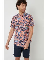 Threadbare - 'Latham' Cotton Floral Print Short Sleeve Shirt - Lyst
