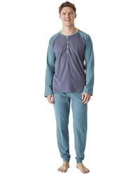 J&j Brothers - Jjb12 Long Sleeve Round Neck Cotton Pajamas - Lyst
