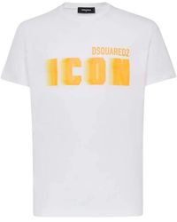 DSquared² - Icon Blur Print Loose Fit T-Shirt Cotton - Lyst