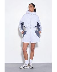 Boohoo - Contrast Panel Zip Through Hooded Short Tracksuit - Lyst