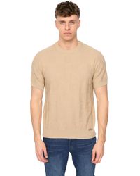 Duck and Cover - Littleton Knitted T-Shirt (Light Stone) - Lyst