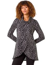 Roman - Animal Print Cowl Neck Tunic Top - Lyst