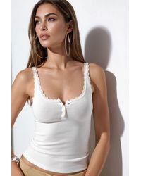 Busem - Fitted Lace-Trim Cami Top - Lyst