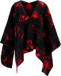 DSquared² - Omkeerbare Poncho Van Rode Wol - Lyst