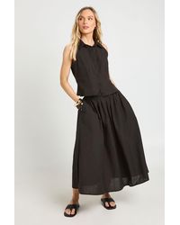 Boohoo - Petite Linen Look Waistcoat & Volume Maxi Skirt Co-Ord - Lyst