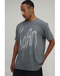 BoohooMAN - Oversized Washed Korn License Print T-Shirt - Lyst