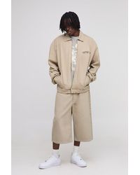 BoohooMAN - Tall Oversized Boxy Washed Zip Up Denim Overshirt - Lyst