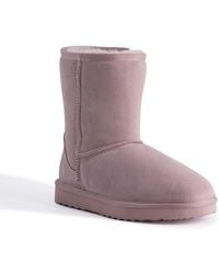 Aus Wooli - "Cronulla" Australia Mid Calf Sheepskin Boot, Pale Leather - Lyst