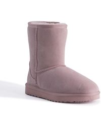 Aus Wooli - "Cronulla" Australia Mid Calf Sheepskin Boot, Pale Leather - Lyst