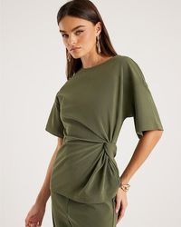 River Island - Top Short Sleeve Twist Detail - Lyst