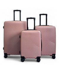 Infinity Leather - Hardshell Suitcase Robust 8 Wheel Luggage Cabin Case Bag Abs - Lyst