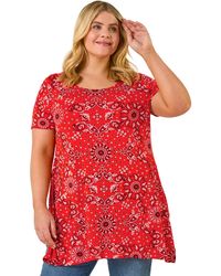 Roman - Curve Paisley Back Bar Stretch Tunic Top - Lyst