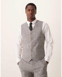ASOS - New Skinny With Linen Suit Waistcoat - Lyst