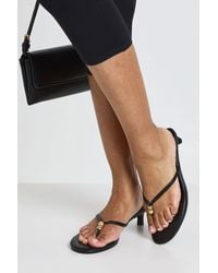 Boohoo - Trim Detail Toe Post Heeled Mules - Lyst