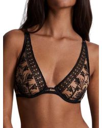 Aubade - Sheer Lace Plunge Underwire Bra - Lyst
