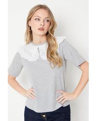 Oasis - Contrast Collar Jersey T-Shirt - Lyst