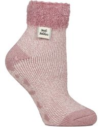 Heat Holders - Ladies Cuddly Fluffy Sliper Bed Socks With Feather Top - Lyst