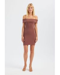 Hiccup - Off Shoulder Mini Bodycon Dress - Lyst