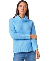 Roman - Textured Cowl Neck Jumper - Lyst
