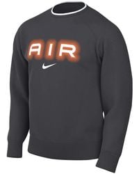 Nike - Air Crew Neck Fleece Dark Sweatshirt - Lyst