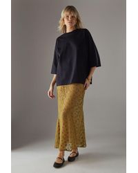 Warehouse - Sheer Lace Fishtail Maxi Skirt - Lyst