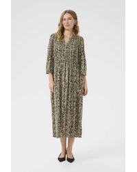 Kaffe - Jurk Regular Fit/Caramel Organic Print Multicolour - Lyst