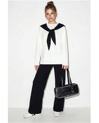 Bianco Lucci - Two-Piece Knit Coord With Wide-Leg Trousers - Lyst
