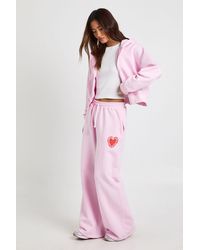 Boohoo - Love Club Puff Print Straight Leg Jogger - Lyst