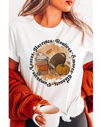 Azura Exchange - Pumpkin Rugby Graphic Print Tee - Lyst