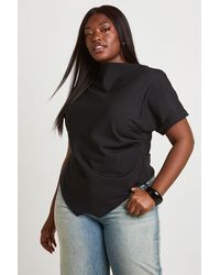 Boohoo - Plus Rouched Asymetric Top - Lyst