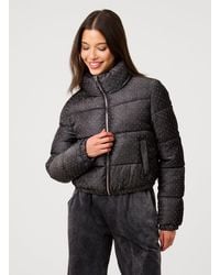 Pink Vanilla - Diamante Cropped Puffer - Lyst