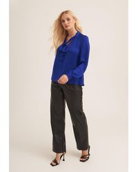 Gini London - Royal Tie Neck Long Sleeve Top - Lyst
