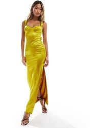 ASOS - Strappy Sweet Heart Neckline Midi Dress With Contrast Trim - Lyst