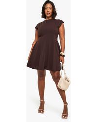 Boohoo - Plus Panelled Volume Skater Dress - Lyst
