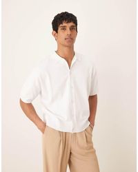 ASOS - Oversized Knitted Cotton Button Through Polo - Lyst
