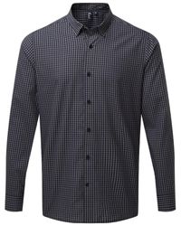 PREMIER - Maxton Check Long Sleeve Shirt (Steel/ - Lyst