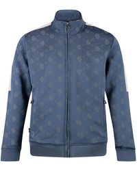Luke 1977 - Ronaldo Overprint Zip Funnel Neck Sweat - Lyst