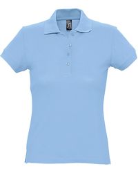 Sol's - Ladies Passion Pique Short Sleeve Polo Shirt (Sky) Cotton - Lyst