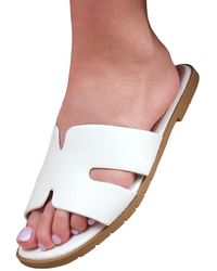 Where's That From - Mae Instep Strap Brede Sandalen (wit) - Lyst