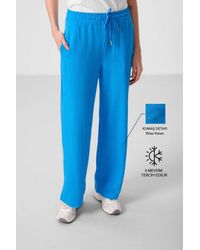 TOMMY LIFE - Mid Waist Palazzo Pants With Drawstring - Lyst