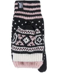 Heat Holders - Ladies Warm Fairisle Patterned Thermal Fingerless Converter Gloves - Lyst