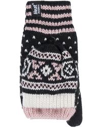 Heat Holders - Ladies Warm Fairisle Patterned Thermal Fingerless Converter Gloves - Lyst
