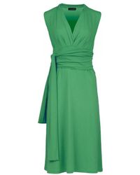 Conquista - Green Jersey Empire Line Dress - Lyst