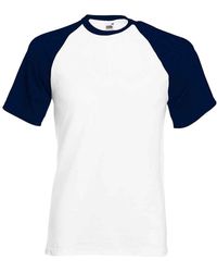 Fruit Of The Loom - Adult Contrast Panel Baseball T-Shirt /Deep) - Lyst