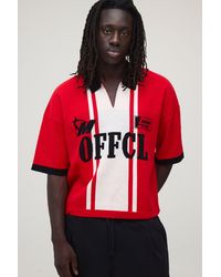 BoohooMAN - Oversized Boxy Moto Jacquard Knitted Polo - Lyst